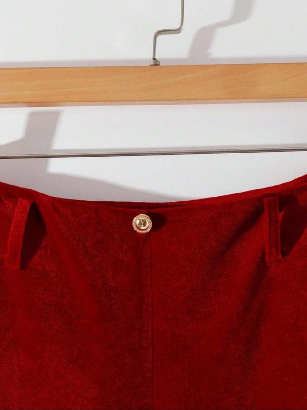 Women's Soft Velvet High Neck Top And Straight Leg Pants Set,Dark Red - Picture 6 of 6